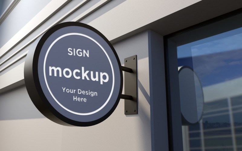 Rounded Shaped Mount Billboard Signage Mockup Template Product Mockup