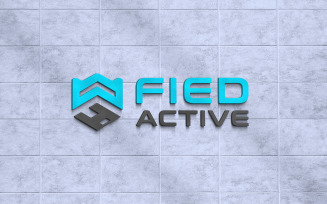 3D Sign Logo Mockup on Marble Wall