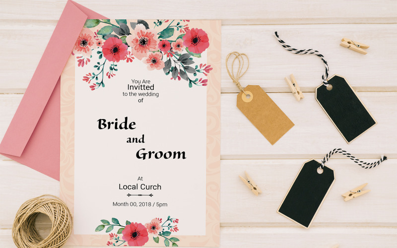 Floral Wedding Invitation Corporate Identity Template