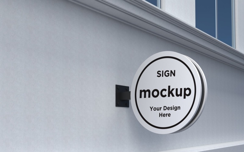 Round Wall Mount Sign Mockup Template Product Mockup