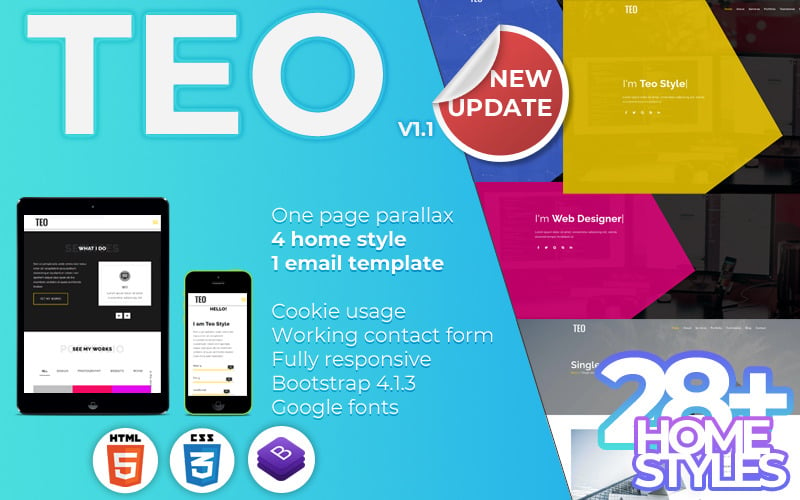 Teo - Personal Portfolio Responsive Bootstrap 4 Landing Page Template