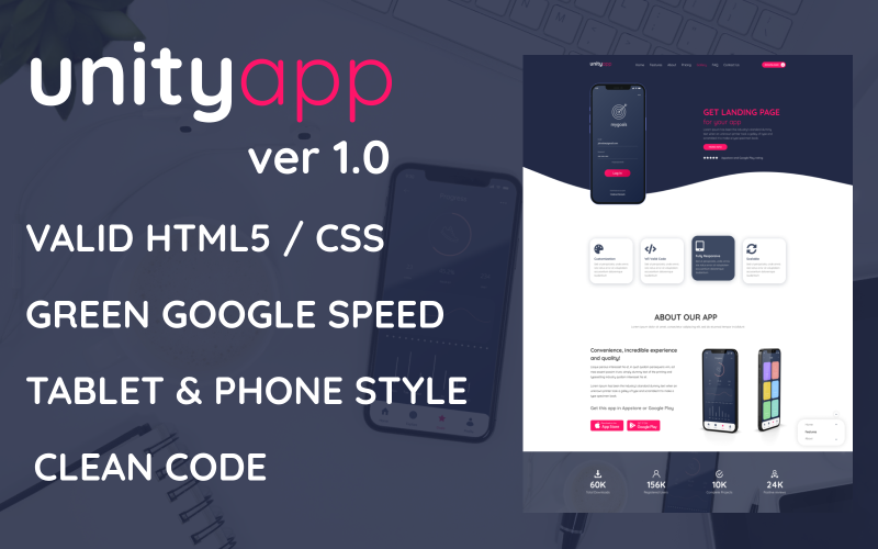 Unityapp - Software App Landing Page Landing Page Template