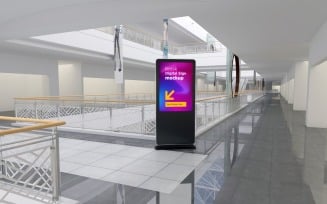 Blank Interactive Kiosk Digital Sign Mockup