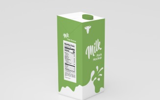 3D One Liter Two Box Milk Pack Packaging Mockup Template