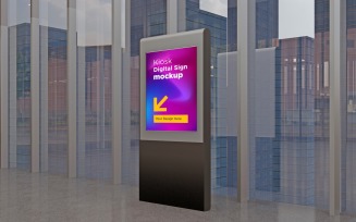 Digital Kiosk Sign Mockup Template