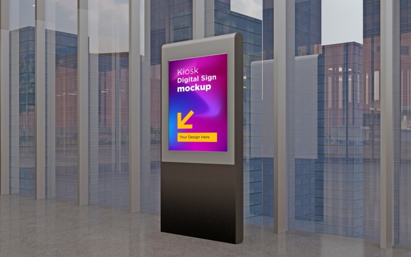 Digital Kiosk Sign Mockup Template Product Mockup