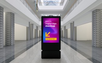Kiosk Digital Sign 3D Mockup Template