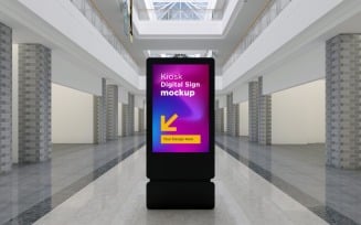 Kiosk Digital Sign 3D Rendering Mockup Template