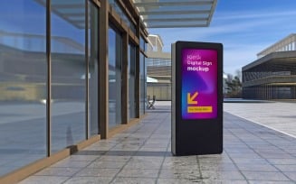 Kiosk Digital Sign Mockup Template