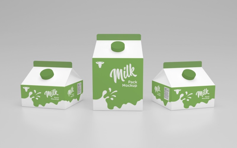 Three Milk Packaging Half Liter With 250ml Mockup Template Product Mockup
