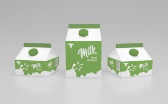 Three Milk Packaging Half Liter With 250ml Mockup Template