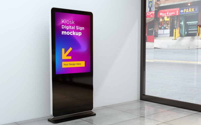 Totem Kiosk Digital Sign Mockup Template Product Mockup