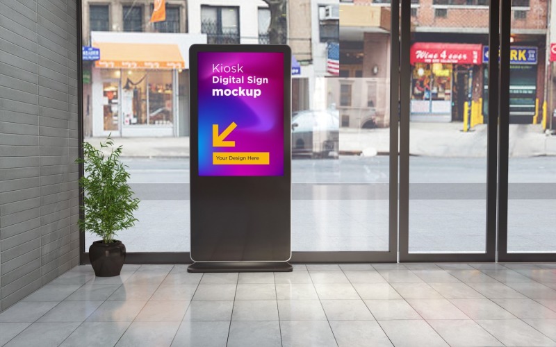 Totem Kiosk Digital Signage One Mockup Template Product Mockup