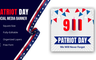 911 Attack Remembrance Memorial Day Banner Social Media