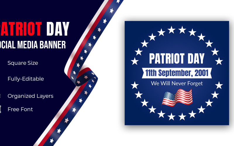 9.11 Patriot Day We Will Never Forget Background Social Media