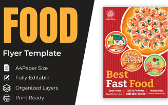 Pizza French Fries Fast Food Restaurant Menu Design Templates