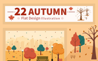 22 Autumn Background Landing Page Illustration