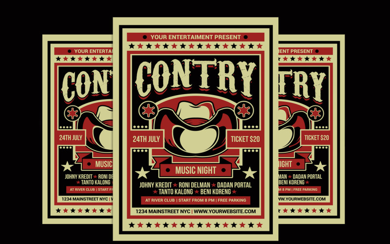 Country Music Flyer Template Corporate Identity