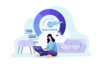 Internet Boost Speed Vector Illustration Concept