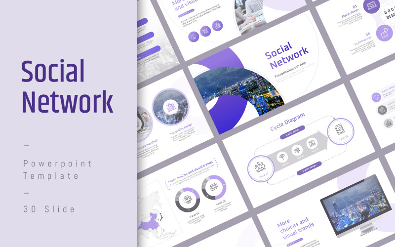 Social Network PPT Template PowerPoint Template