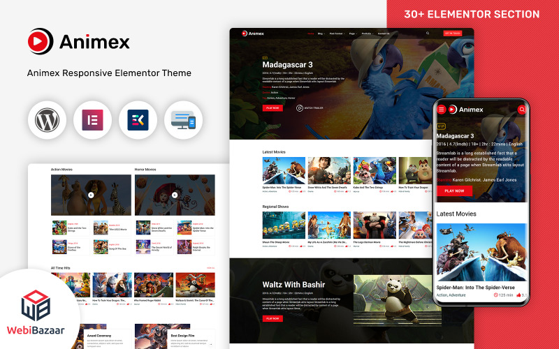 Animex - Special Effects Design Services Elementor WordPress theme WordPress Theme