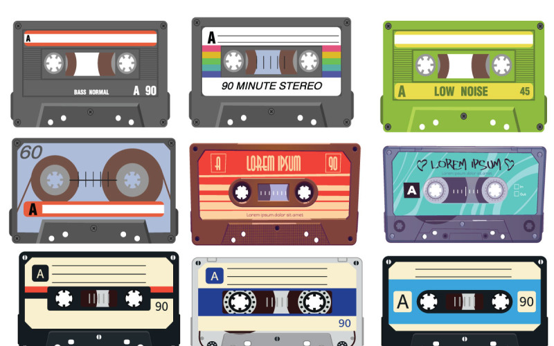 Audio Cassette for Music Industry Vectors Vector Graphic