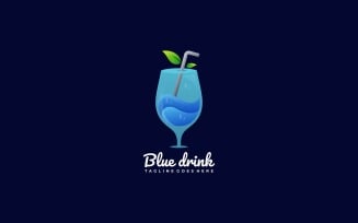 Blue Drink Gradient Logo Style