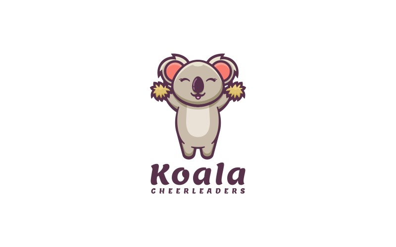 Cheerleaders Koala Cartoon Logo Logo Template
