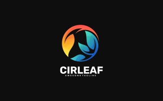 Circle Leaf Gradient Colorful Logo