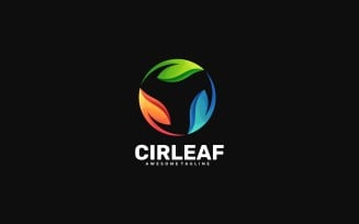 Circle Leaf Gradient Logo