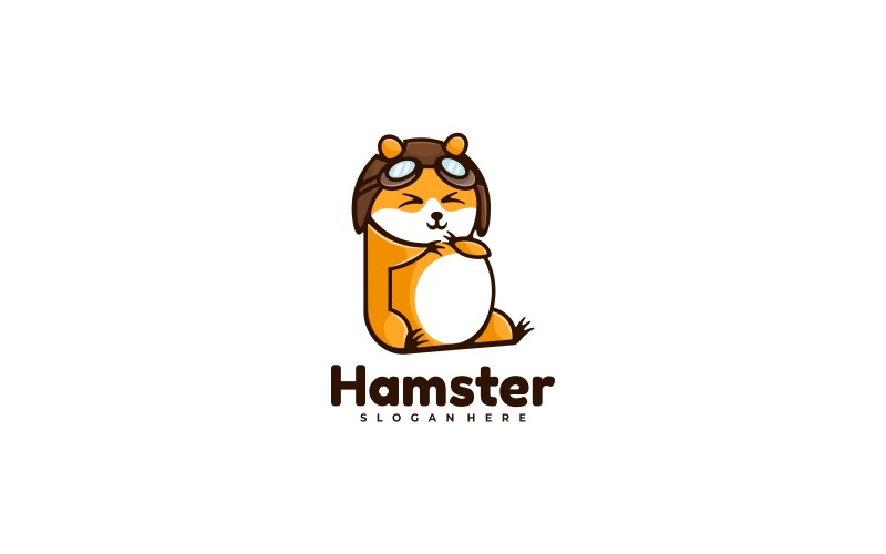Cute Hamster Cartoon Logo Logo Template