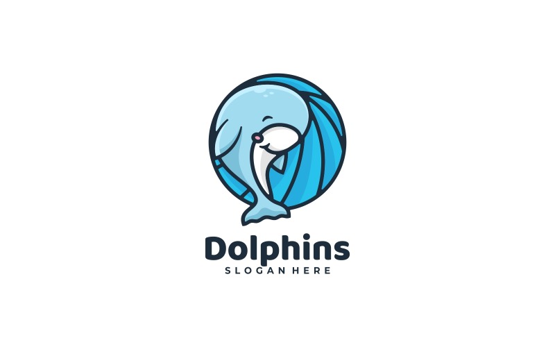 Dolphin Simple Mascot Logo Logo Template