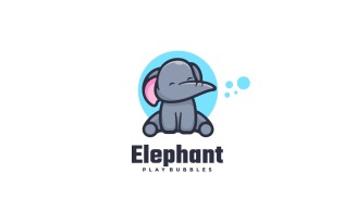 Elephant Mascot Cartoon Logo