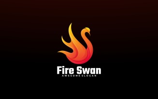 Fire Swan Gradient Logo Template