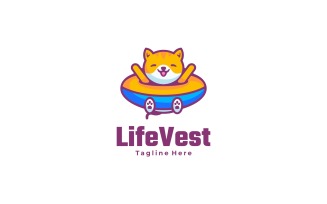 Happy Cat Cartoon Logo Template