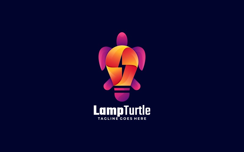 Lamp Turtle Gradient Logo Logo Template