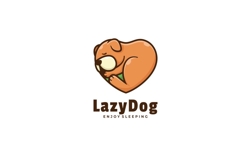 Lazy Dog Mascot Cartoon Logo Logo Template