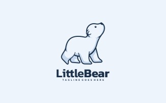 Little Bear Simple Mascot Logo