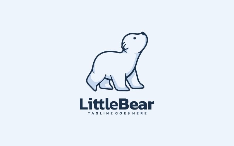 Little Bear Simple Mascot Logo Logo Template