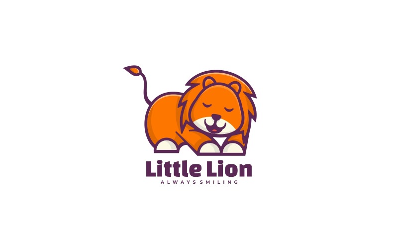 Little Lion Mascot Cartoon Logo Logo Template