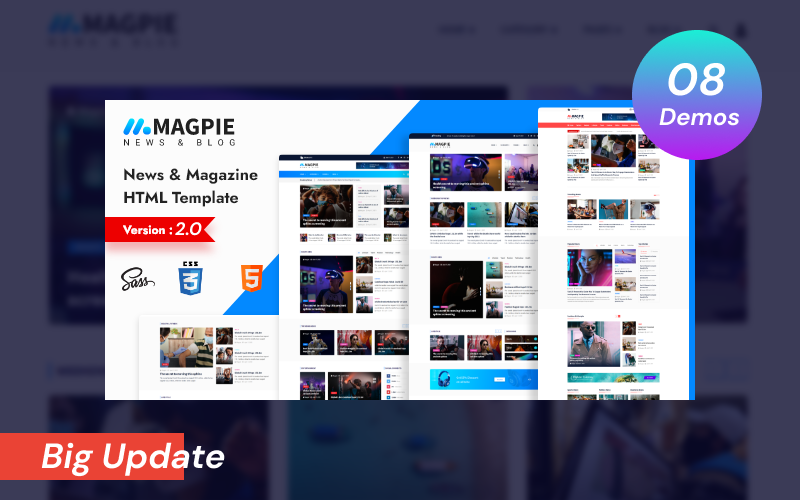 Magpie - Newspaper html Template Website Template