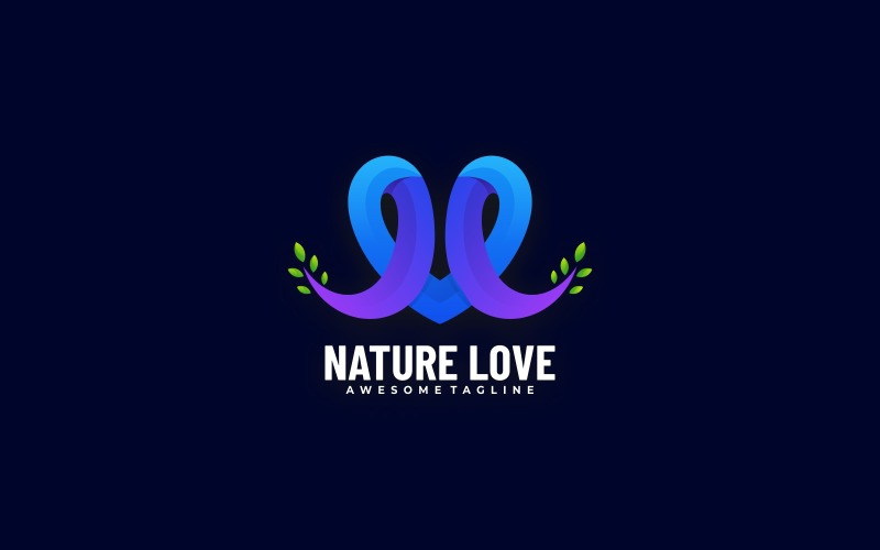Nature Love Gradient Logo Logo Template