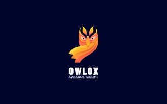 Owl Bird Gradient Logo Template