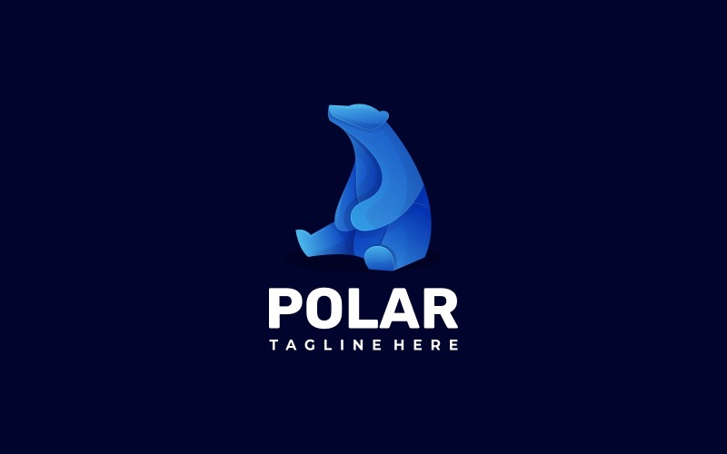 Polar Bear Gradient Logo Style Logo Template