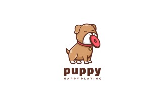 Puppy Mascot Cartoon Logo Template