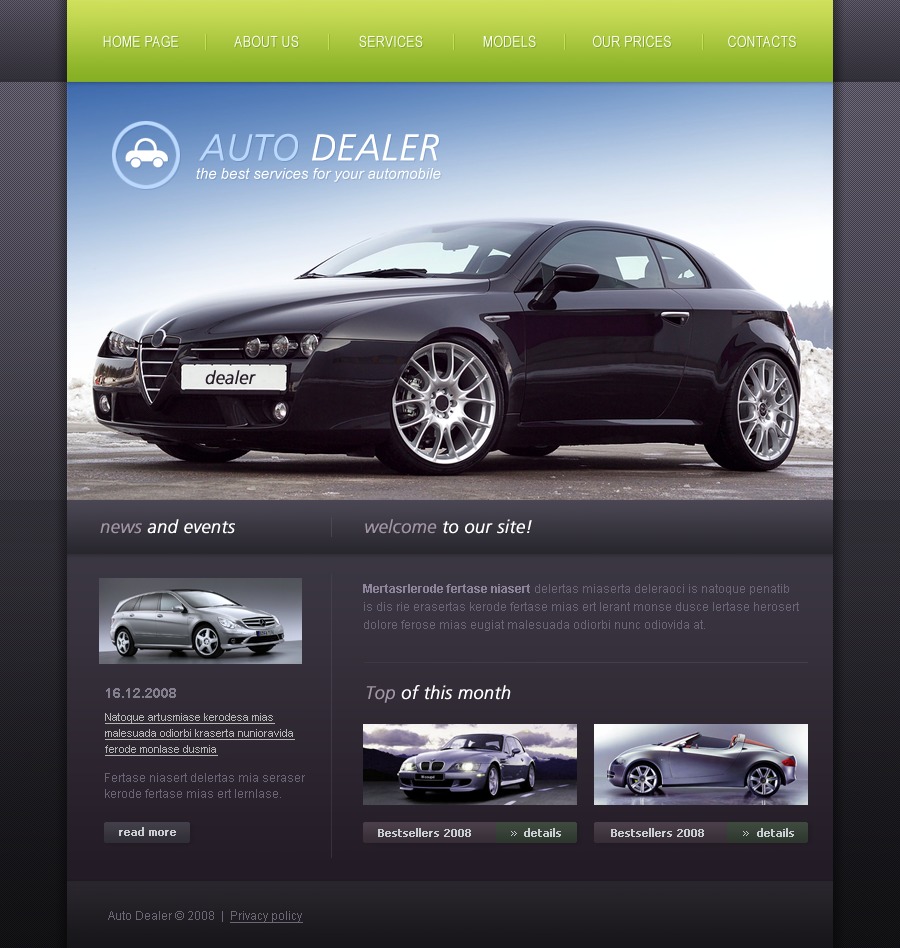 Car Dealer Website Template 19009
