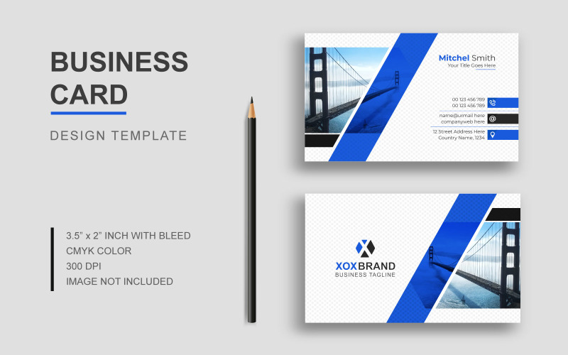 Blue Elegant Business Card Corporate Identity