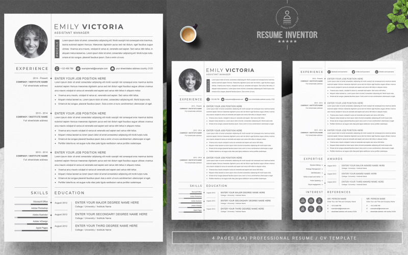 Emily Victoria / CV Template Resume Template
