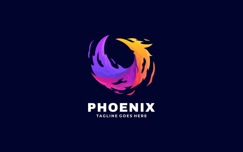 Flame Phoenix Colorful Logo Logo Template