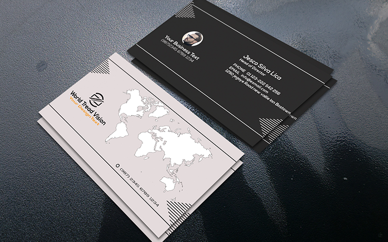 Modern Map Business Card so-108 Corporate Identity